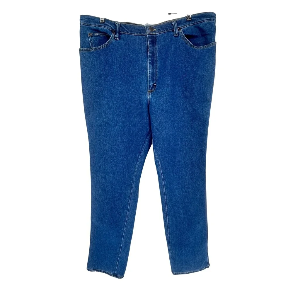 Lee Regular Fit Jeans Mens 40x36 Blue Straight Leg Denim Pants IZS-E498-010